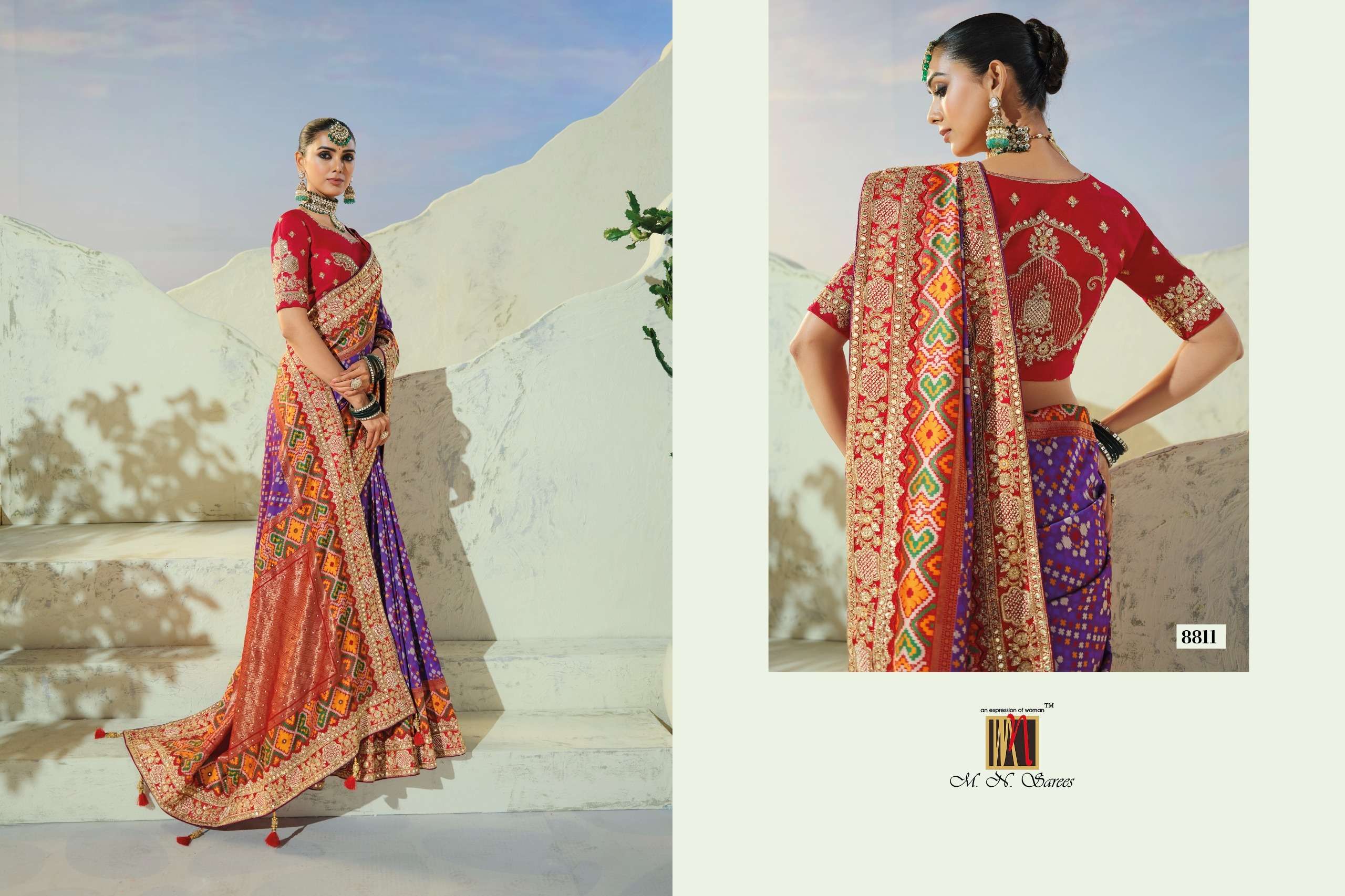 MN The Heritage Of Patola 8800 Series fancy fabric saree wholesale in surat
